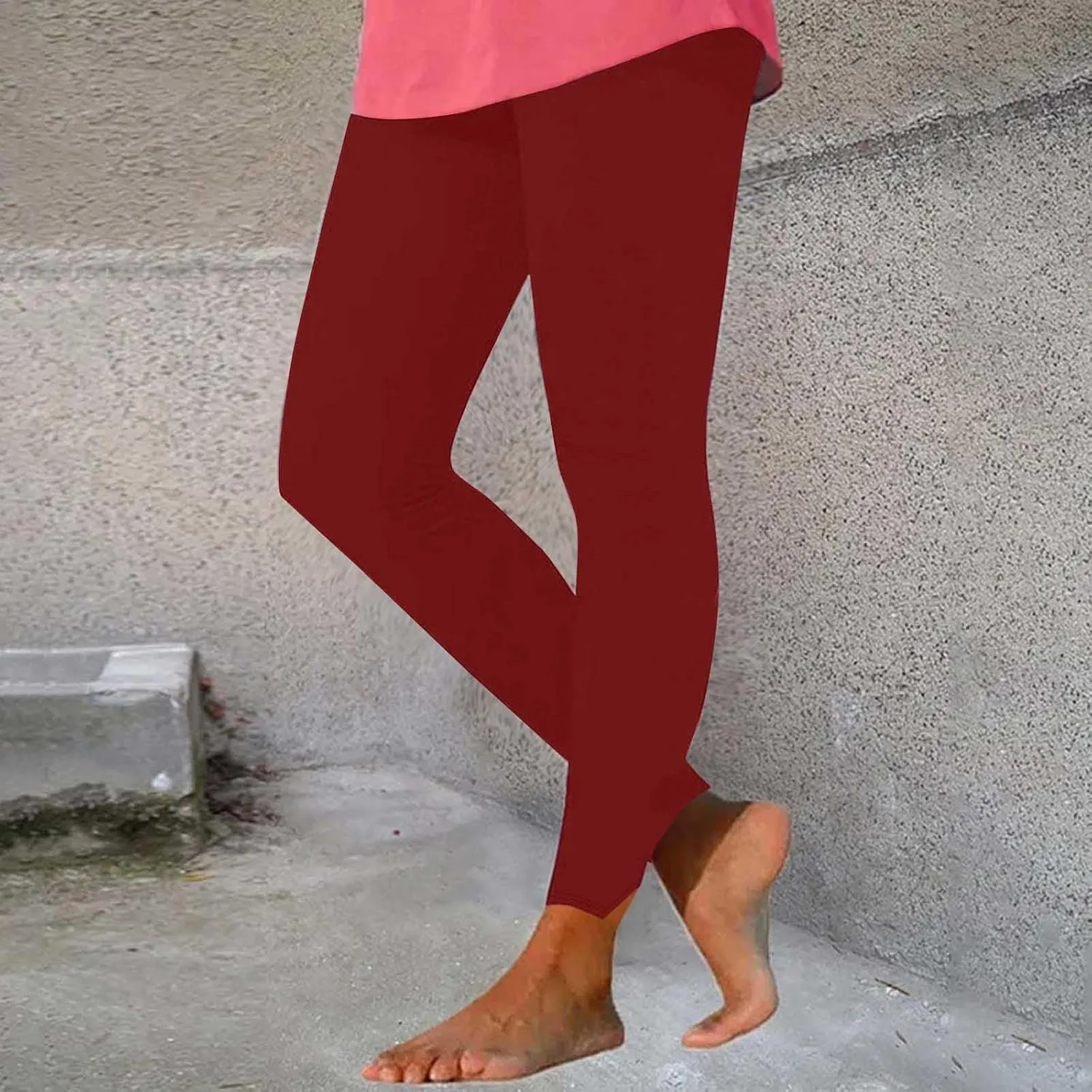 Bidobibo Winter Leggings for Women High Waited Workout Pants Solid Elastic Waist Joggers Seamless Compression Yoga Pants