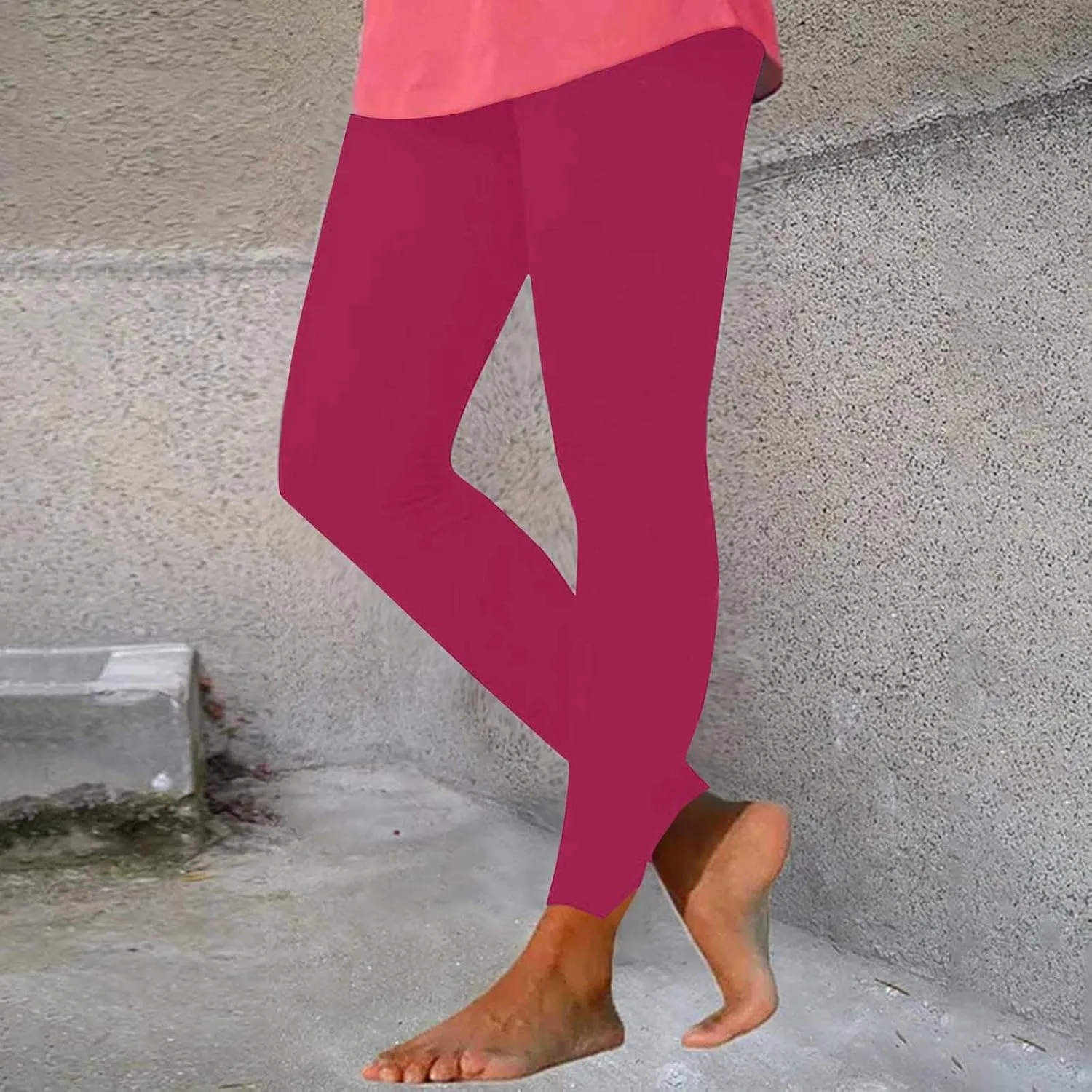 Bidobibo Winter Leggings for Women High Waited Workout Pants Solid Elastic Waist Joggers Seamless Compression Yoga Pants
