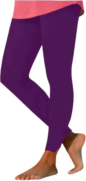 Bidobibo Winter Leggings for Women High Waited Workout Pants Solid Elastic Waist Joggers Seamless Compression Yoga Pants