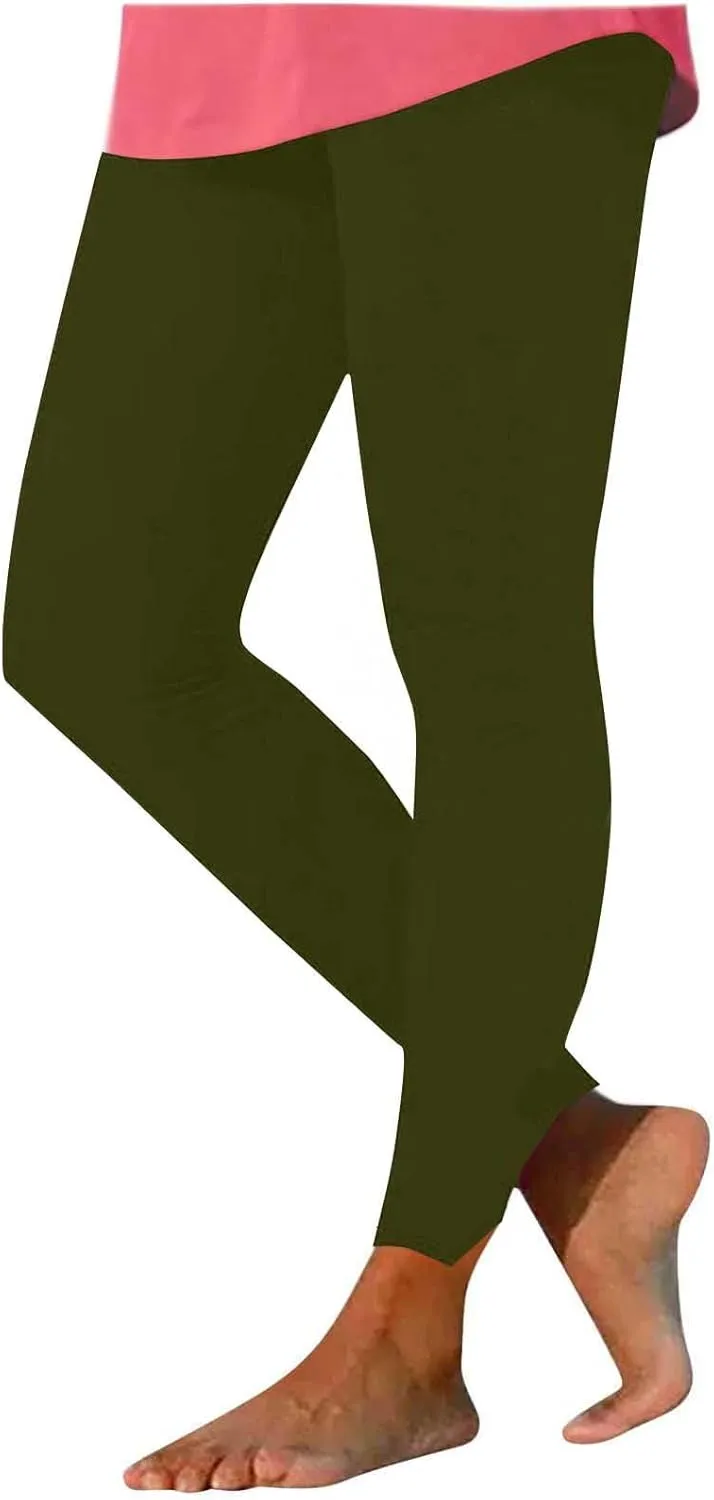 Bidobibo Winter Leggings for Women High Waited Workout Pants Solid Elastic Waist Joggers Seamless Compression Yoga Pants