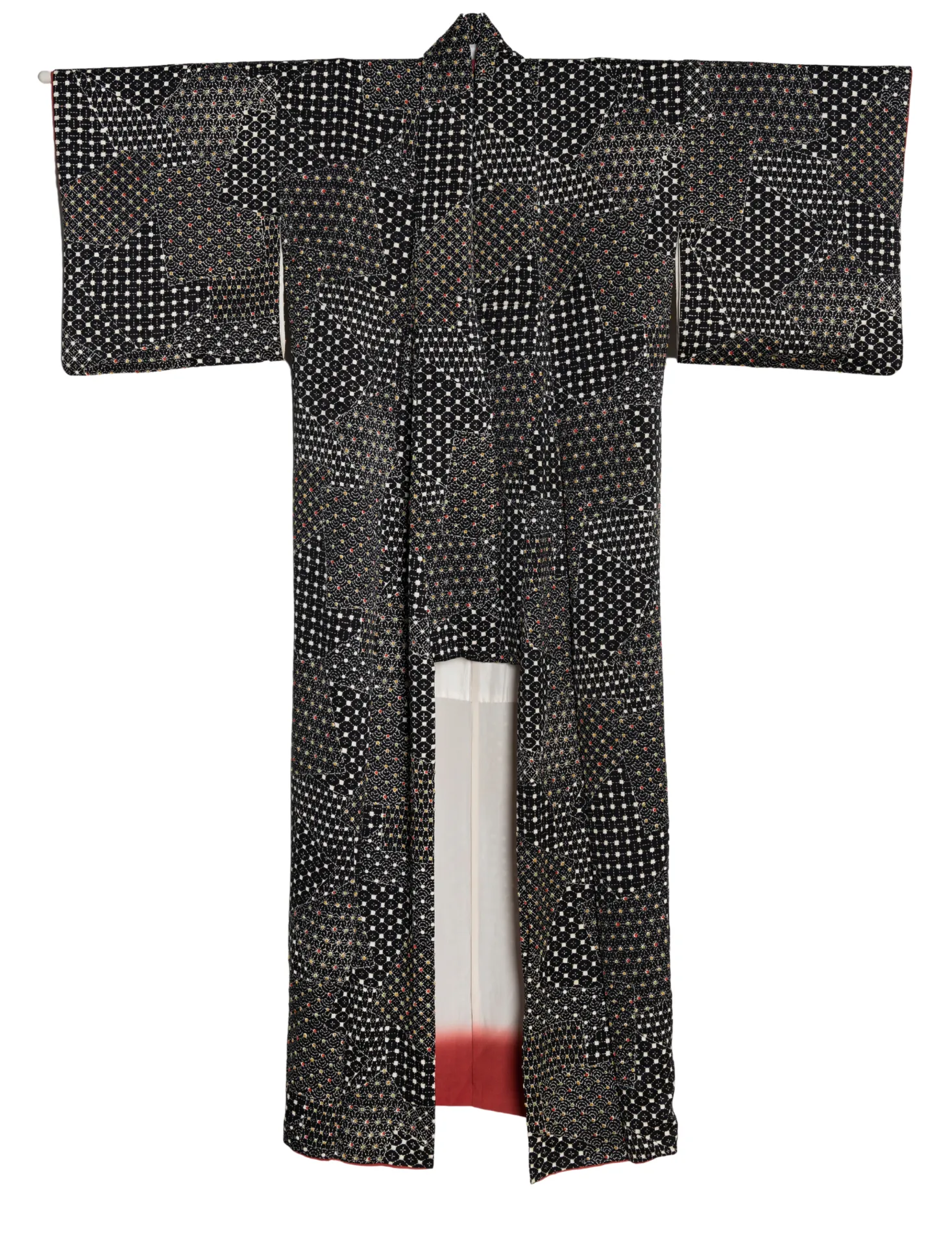 Black & White Shibori Silk Kimono