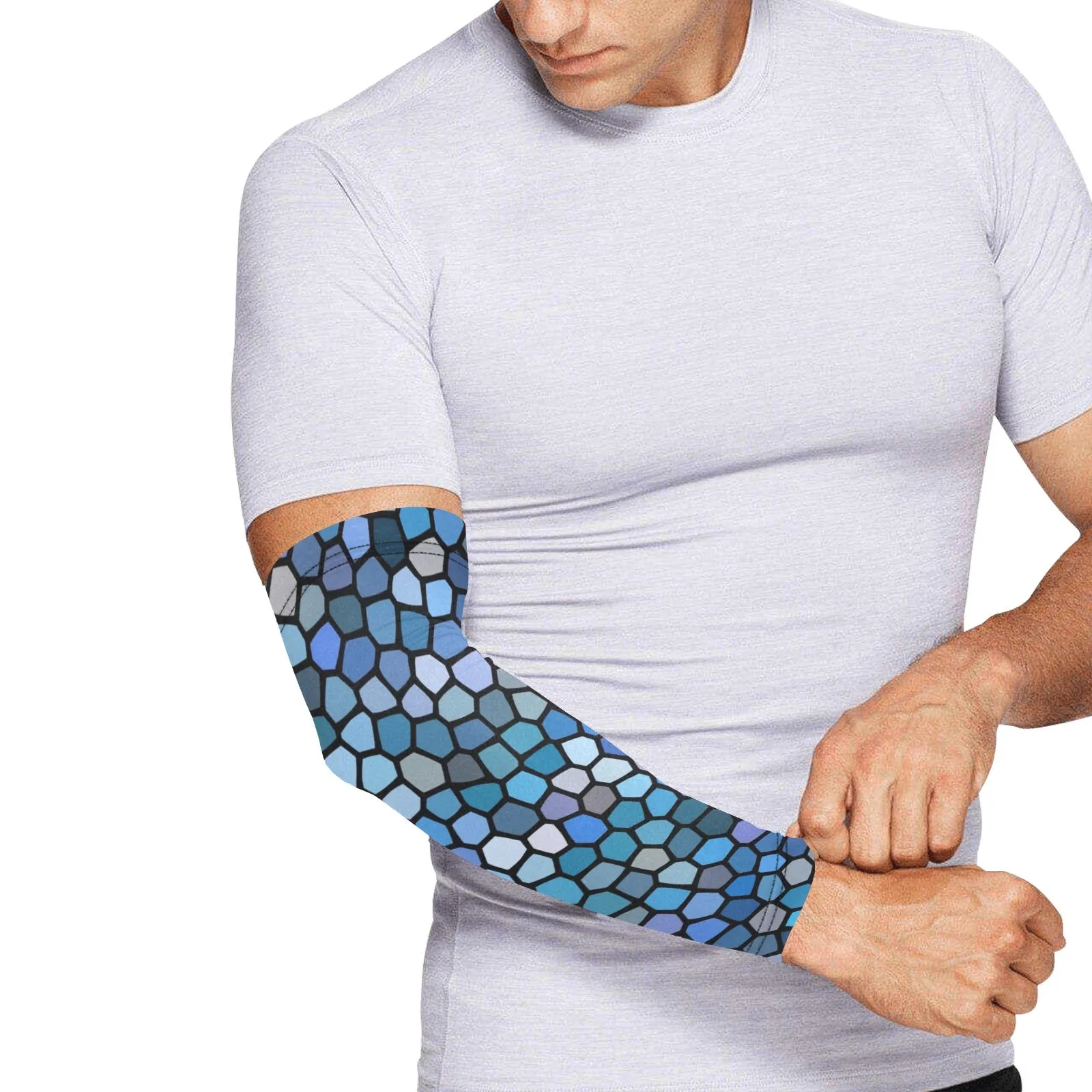 Black and Blue Stained Glass Weather Protection Arm Sleeves (FWS)