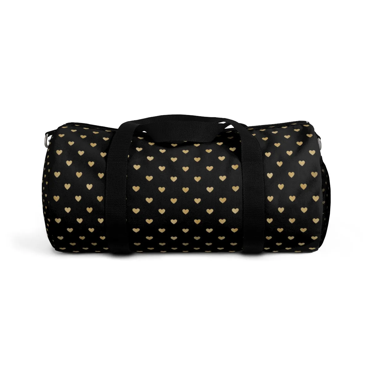 Black and Gold Heart Duffel Bag