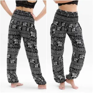 Black Elephant Boho Pants | CozyCouture®