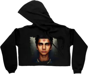 Boy Art Women's Cropped Fleece Hoodie - Printed Cropped Hoodie for Women - Graphic Hooded Sweatshirt
