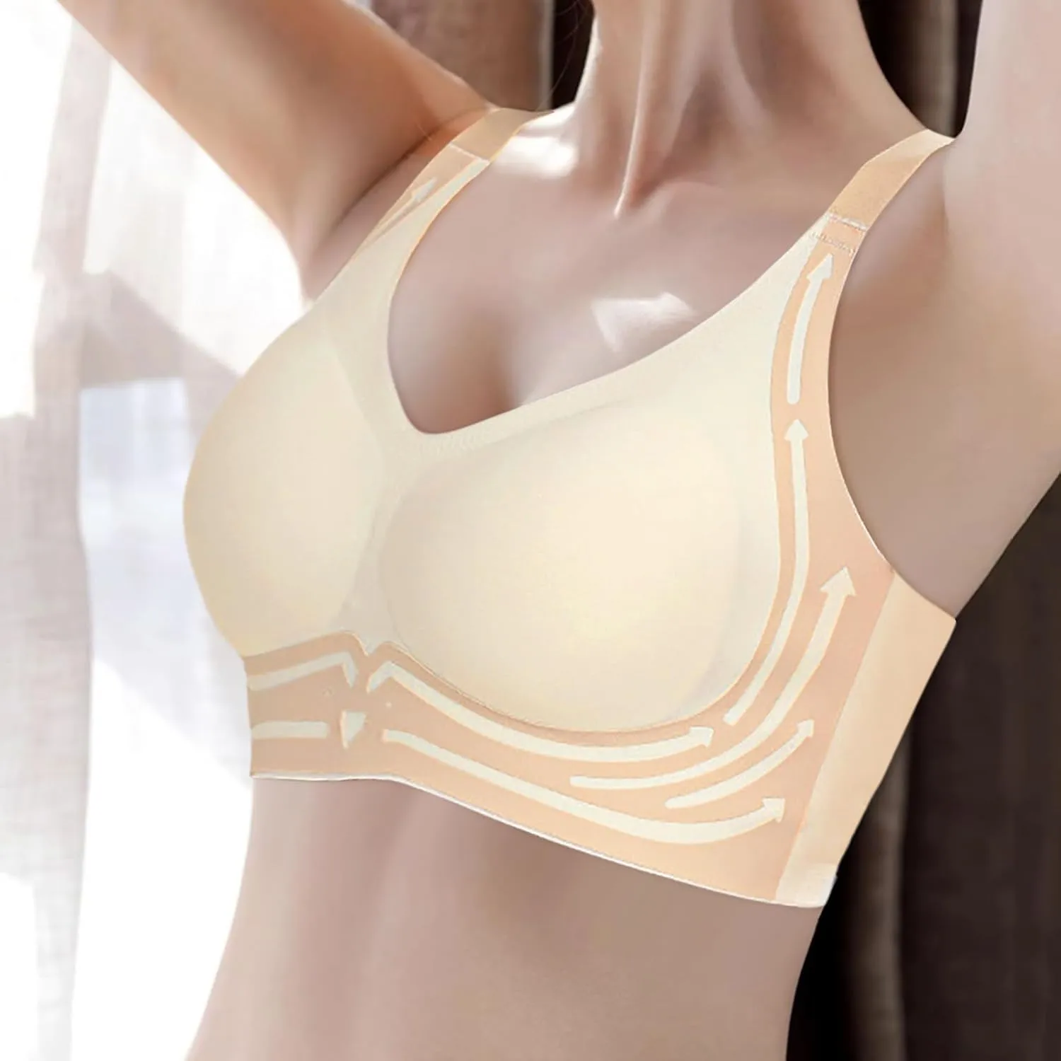 Bras for Women No Underwire, Push Up Bra Wireless Bras for Women Soft and Lightly Full Coverage Seamless Bras for Everyday