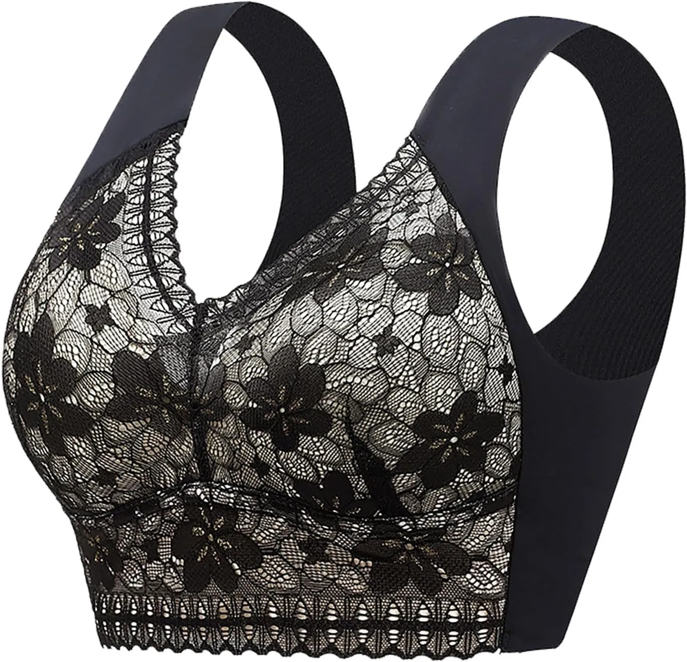 Breathable Sport Bras for Women Plus Size Side Support Wireless Seamless Sports Bra Beautiful Back Daily Comfort Bras