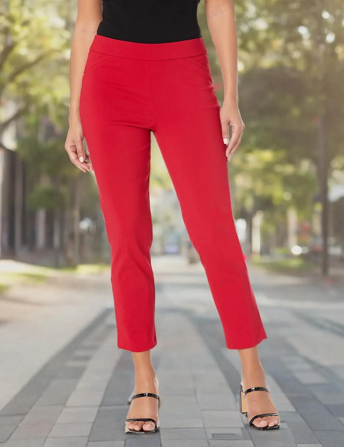 Briggs New York Women's Super Stretch Millennium Slimming Pull-on Ankle Pant