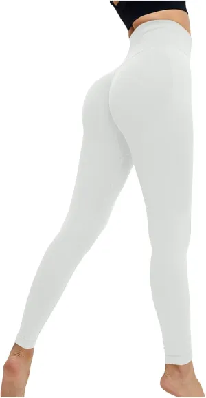 Butt Lifting High Waist Leggings for Women Solid Stretch Soft Comfy Yoga Tights Workout Gym Jogger Pants Legging