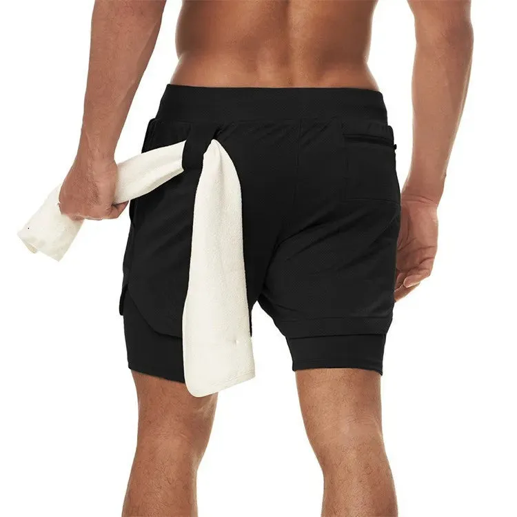 Camo Running Shorts - Men's 2-in-1 Quick Dry Gym Sports Shorts