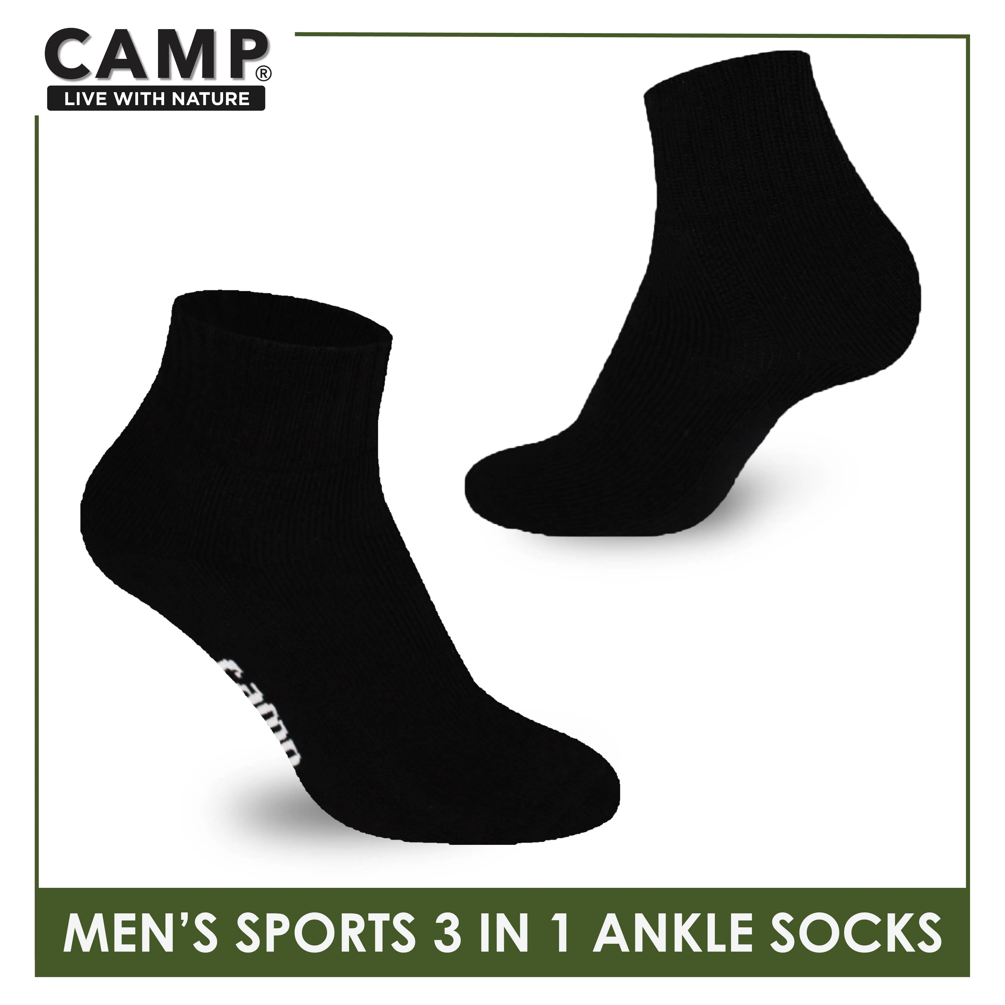 Camp Men's Cotton Thick Sports Ankle Socks 3 pairs in a pack CMS2