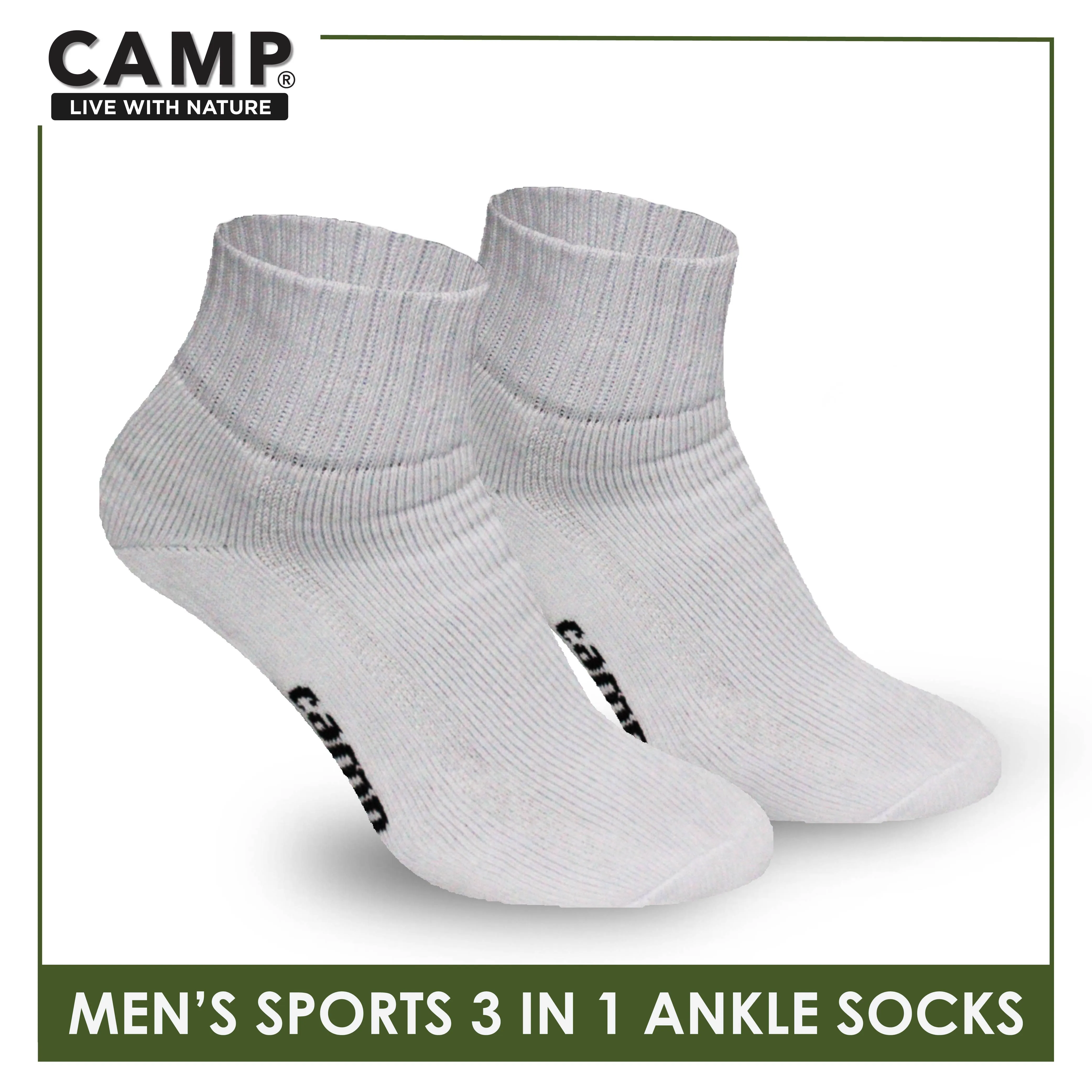 Camp Men's Cotton Thick Sports Ankle Socks 3 pairs in a pack CMS2