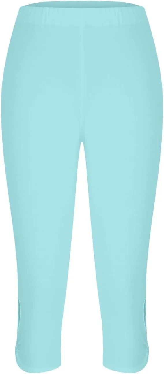 Capri Pants for Women Summer Dressy Comfy Stretchy Leggings Cropped High Waist Yoga Pants Workout Compression Pants
