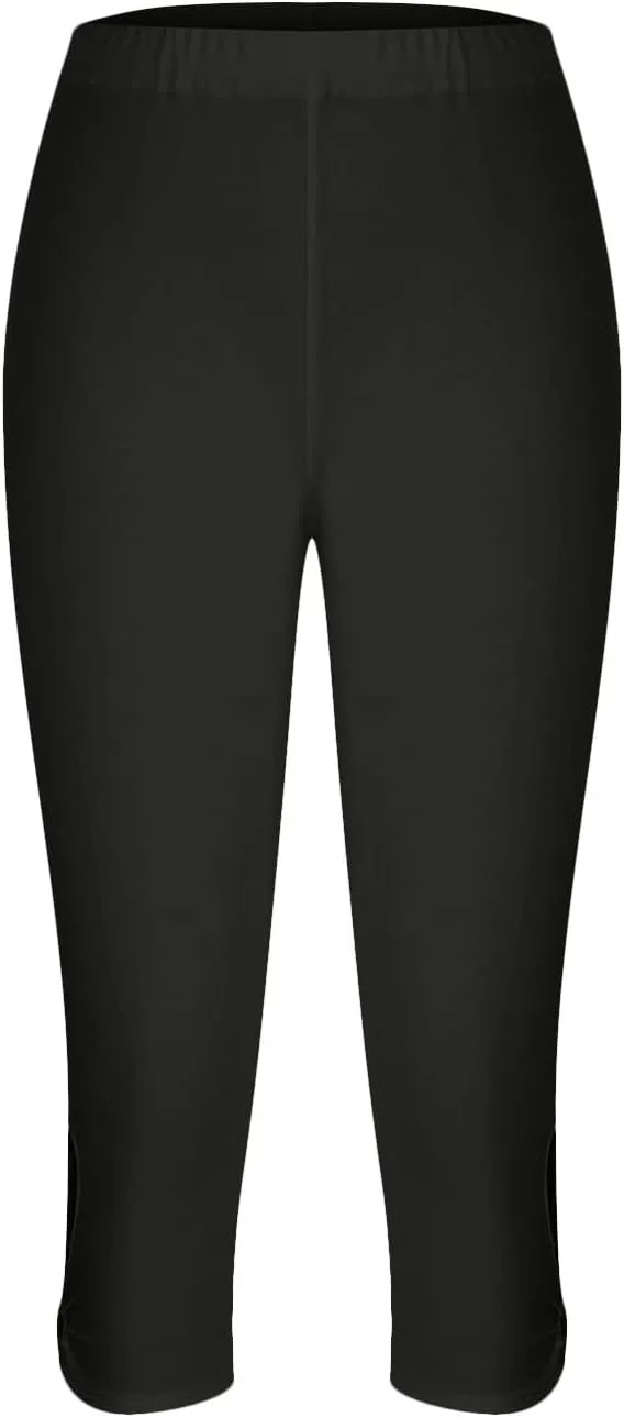 Capri Pants for Women Summer Dressy Comfy Stretchy Leggings Cropped High Waist Yoga Pants Workout Compression Pants