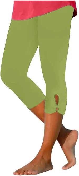 Capri Pants for Women Summer Dressy Comfy Stretchy Leggings Cropped High Waist Yoga Pants Workout Compression Pants