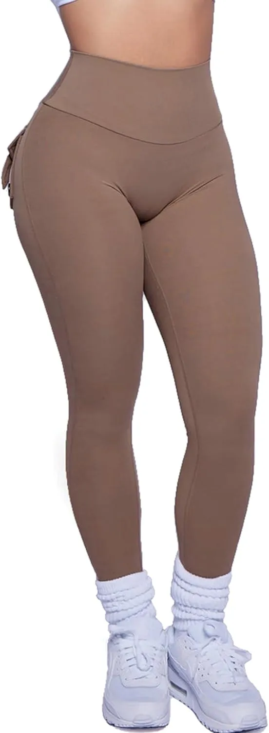 Cargo Leggings with Pockets Scrunch Butt Lifting Buttery Soft Gym Workout Leggings