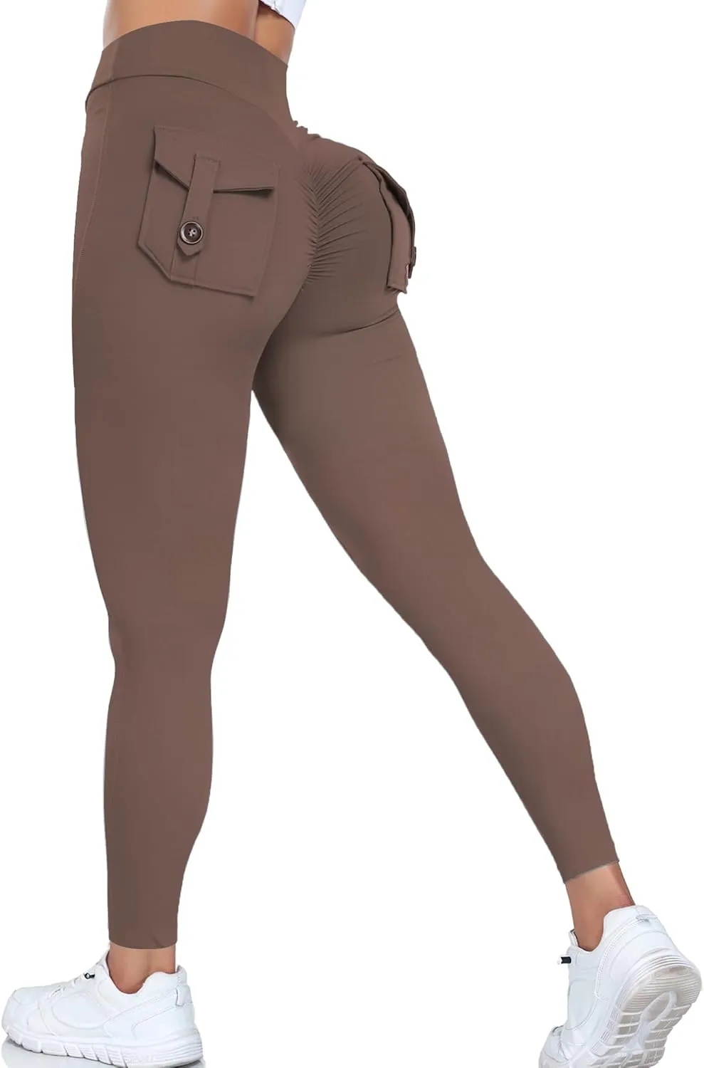 Cargo Leggings with Pockets Scrunch Butt Lifting Buttery Soft Gym Workout Leggings