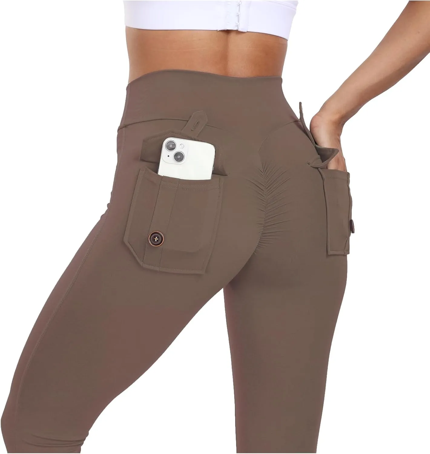 Cargo Leggings with Pockets Scrunch Butt Lifting Buttery Soft Gym Workout Leggings
