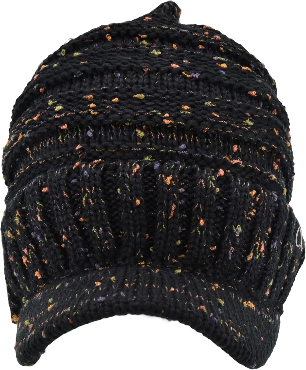 C.C Trendy Warm Oversized Chunky Soft Oversized Ribbed Slouchy Knit Hat with Visor Brim