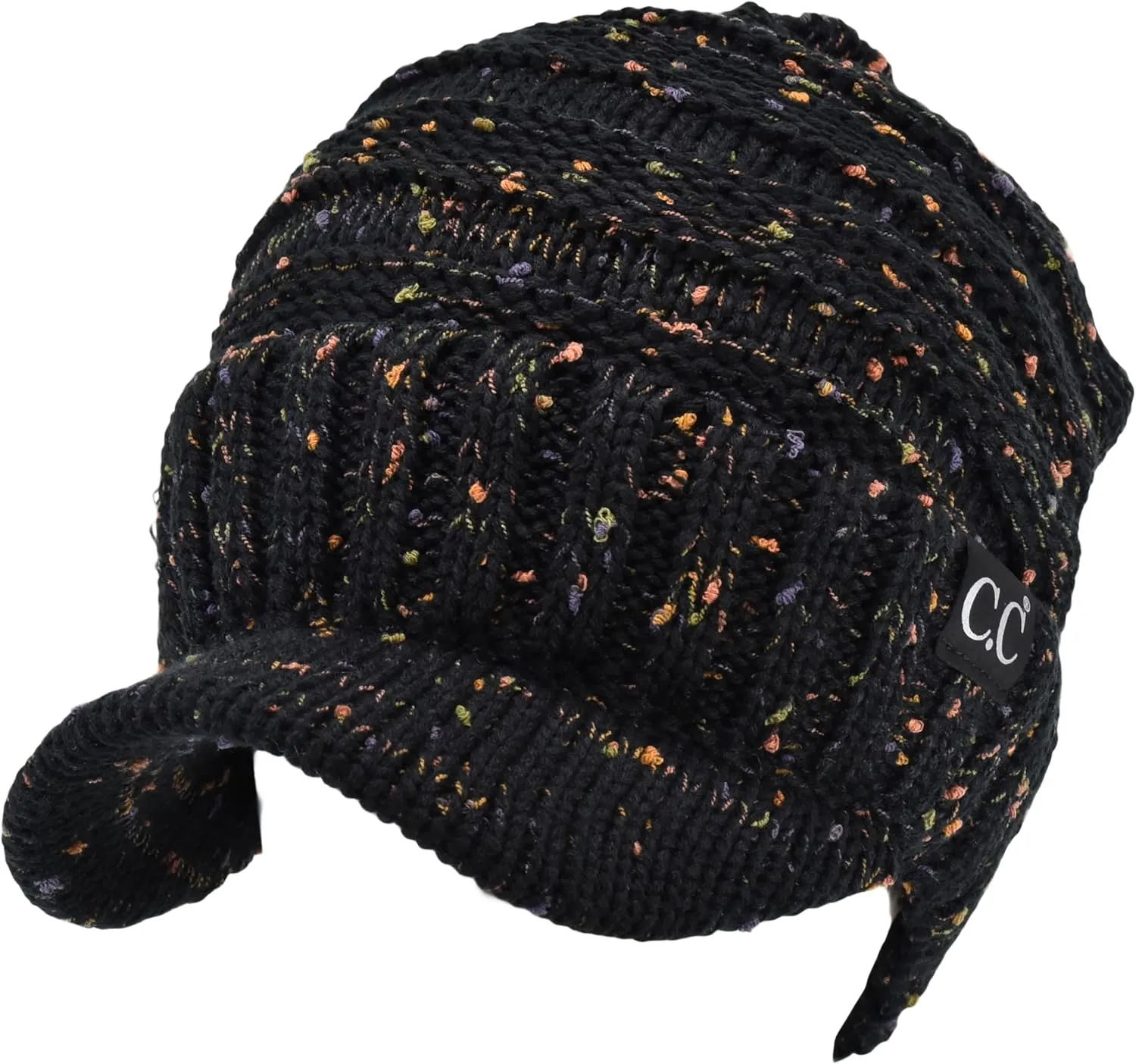 C.C Trendy Warm Oversized Chunky Soft Oversized Ribbed Slouchy Knit Hat with Visor Brim