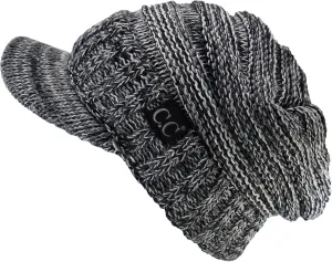 C.C Trendy Warm Oversized Chunky Soft Oversized Ribbed Slouchy Knit Hat with Visor Brim
