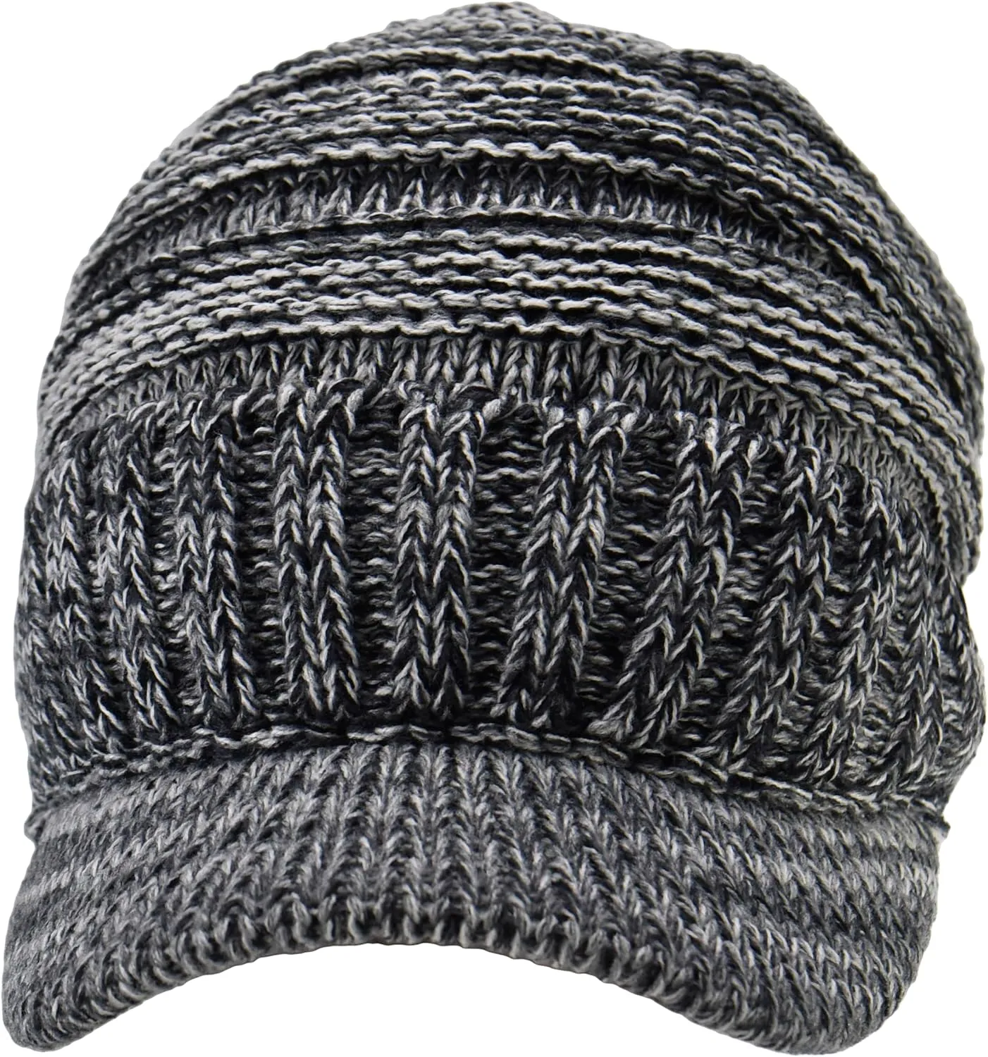 C.C Trendy Warm Oversized Chunky Soft Oversized Ribbed Slouchy Knit Hat with Visor Brim