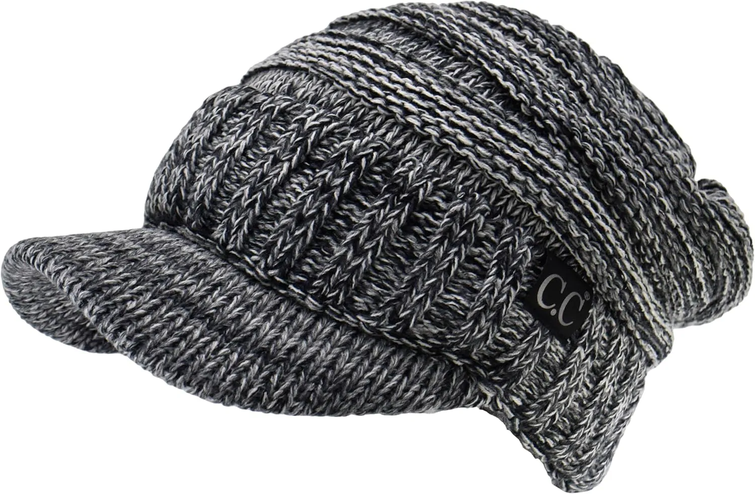 C.C Trendy Warm Oversized Chunky Soft Oversized Ribbed Slouchy Knit Hat with Visor Brim