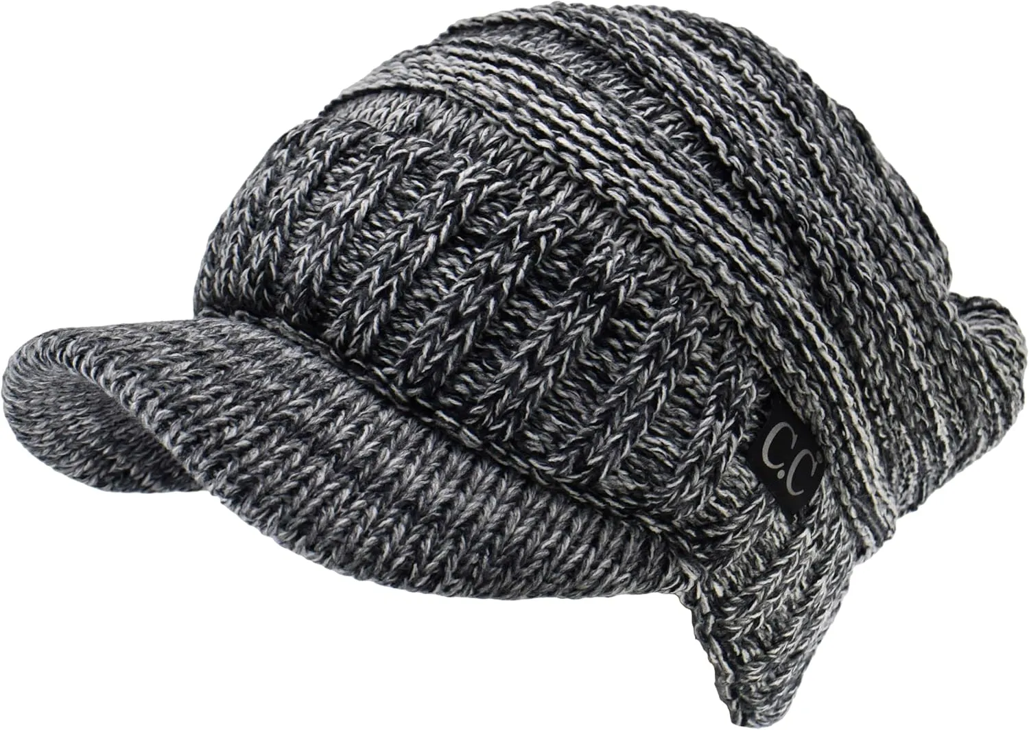 C.C Trendy Warm Oversized Chunky Soft Oversized Ribbed Slouchy Knit Hat with Visor Brim