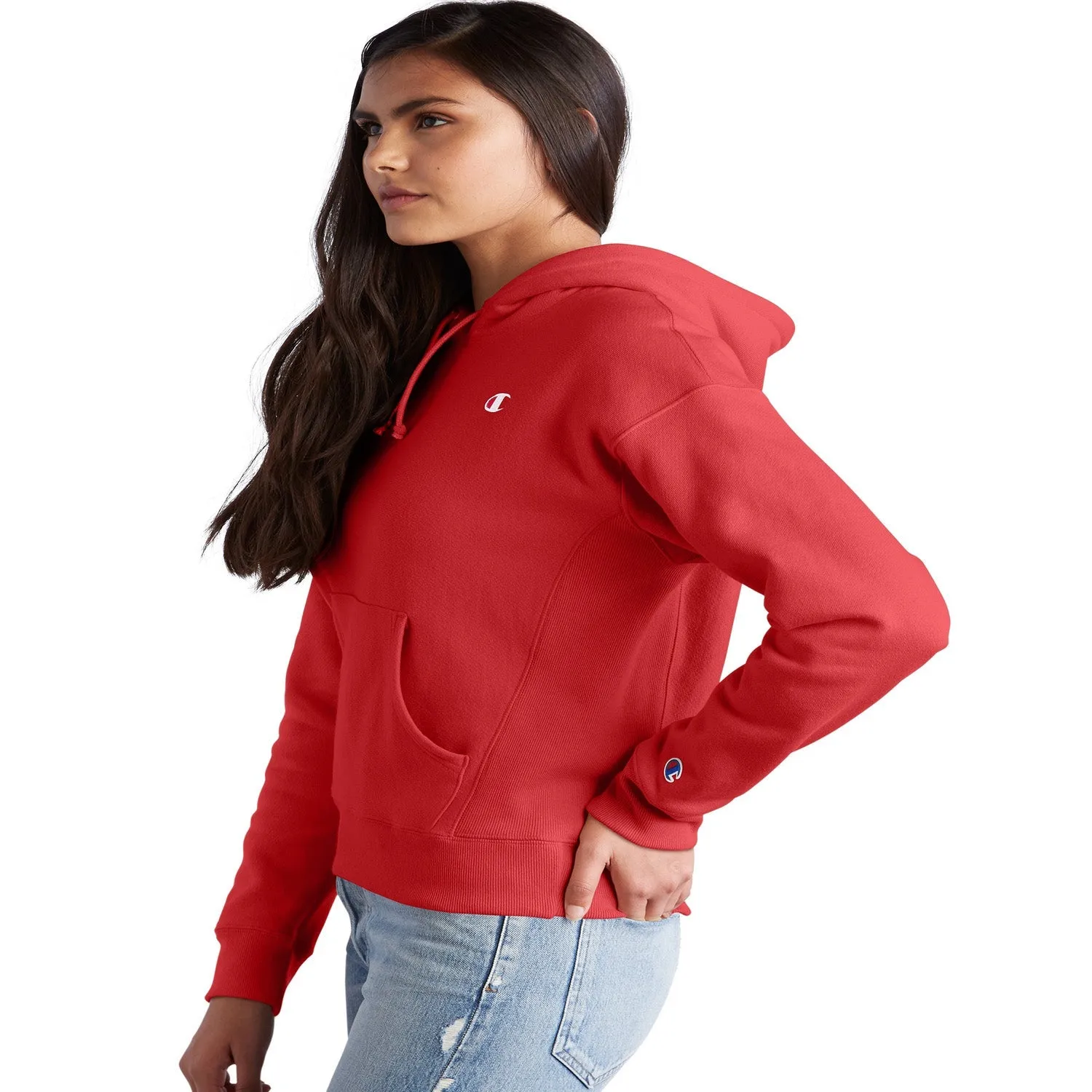 Champion Reverse Weave Fleece Women's Pullover Hoodie Scarlet