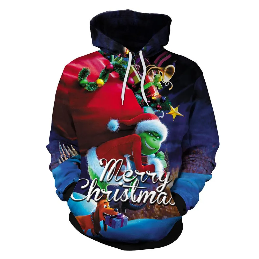 Christmas The Grinch Hoodies Sweatshirts cosplay costume Grinch 3D Printing zipper