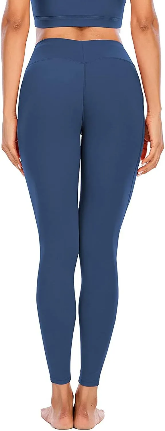 Compression Leggings for Women High Waist Tummy Control Slim Stretchy Seamless Yoga Leggings with Pockets Sportswear