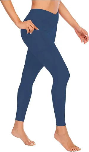 Compression Leggings for Women High Waist Tummy Control Slim Stretchy Seamless Yoga Leggings with Pockets Sportswear