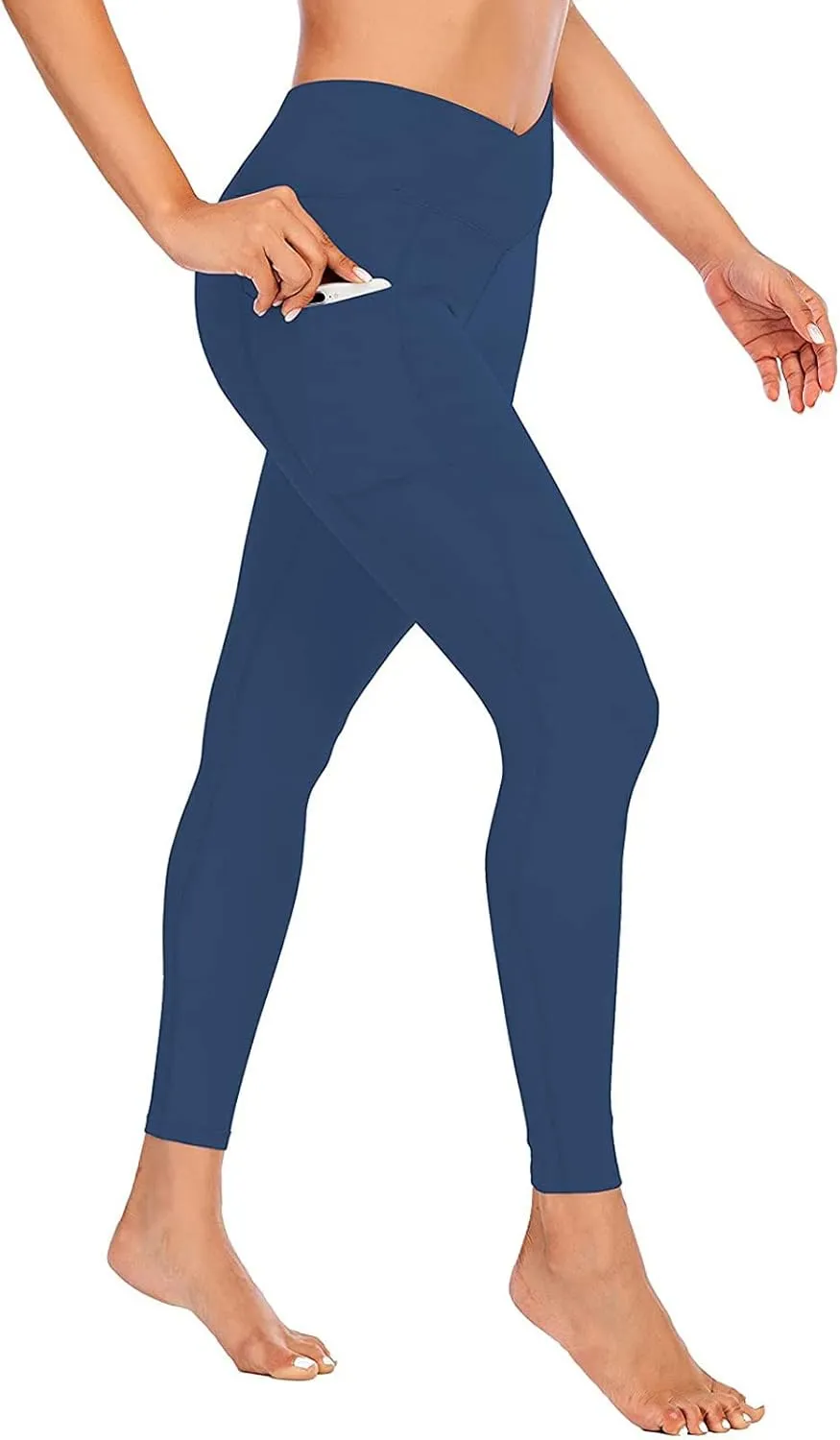 Compression Leggings for Women High Waist Tummy Control Slim Stretchy Seamless Yoga Leggings with Pockets Sportswear