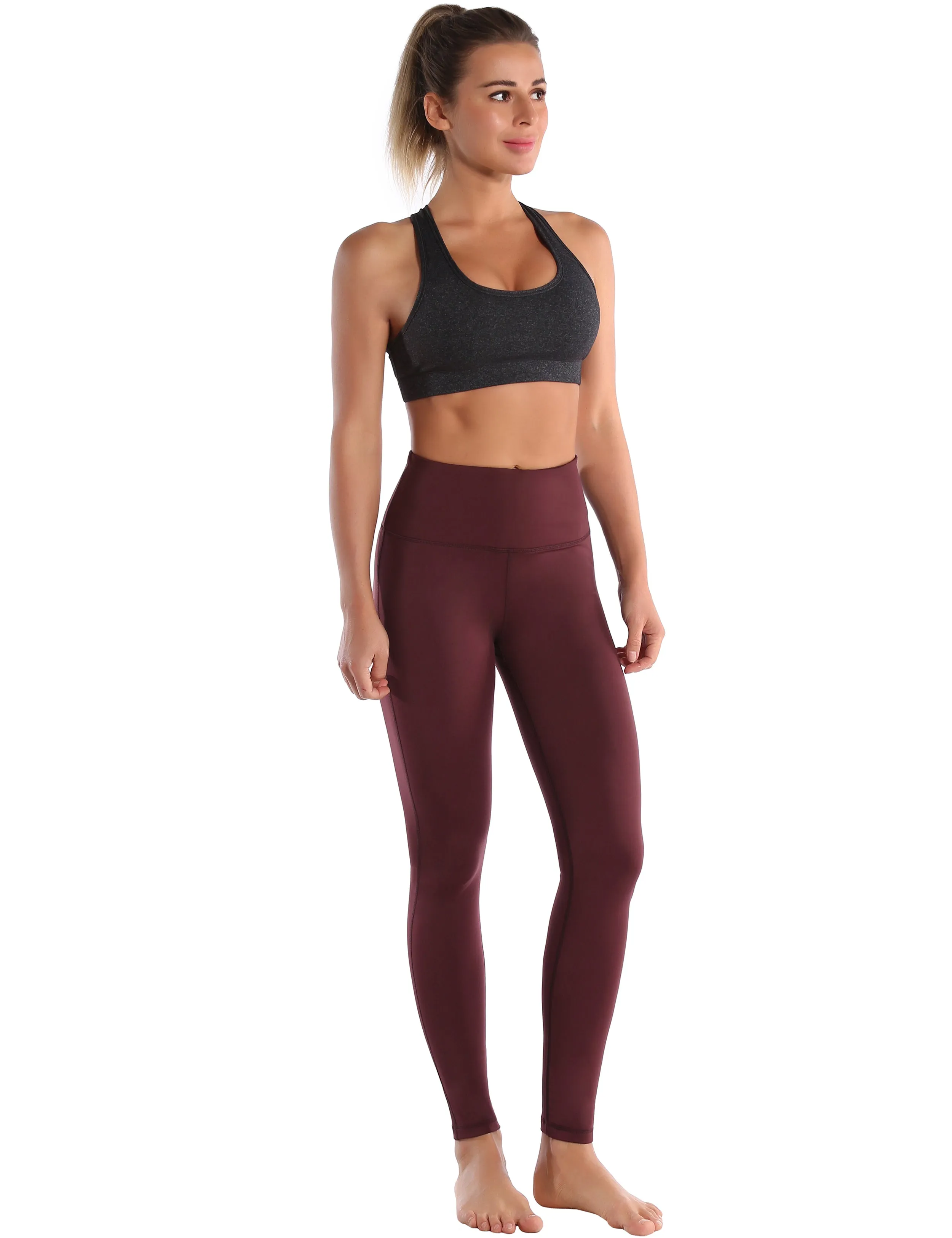 Compression Racerback Sports Bras heathercharcoal_Running