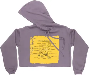 Computer Print Women's Cropped Fleece Hoodie - Funny Cropped Hoodie for Women - Geek Hooded Sweatshirt