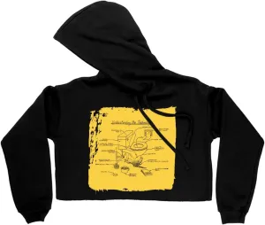 Computer Print Women's Cropped Fleece Hoodie - Funny Cropped Hoodie for Women - Geek Hooded Sweatshirt