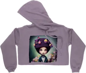 Cool Women's Cropped Fleece Hoodie - Doll Cropped Hoodie for Women - Colorful Hooded Sweatshirt