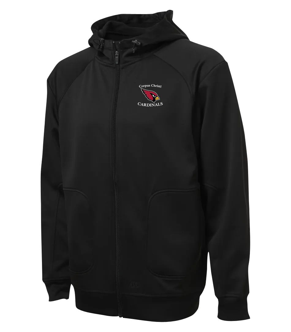 Corpus Christi Adult Hooded Yoga jacket with Embroidered Logo