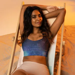 Cosmos Print Longline Sports Bra, lioness-love