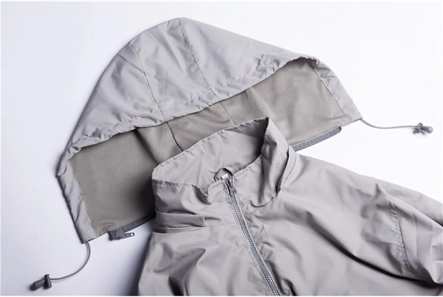CRNTCEM Mens Waterproof Windbreaker Rain Jacket Lightweight Full Zip Water-Resistant Outdoor Running Hiking Hoodie Jackets