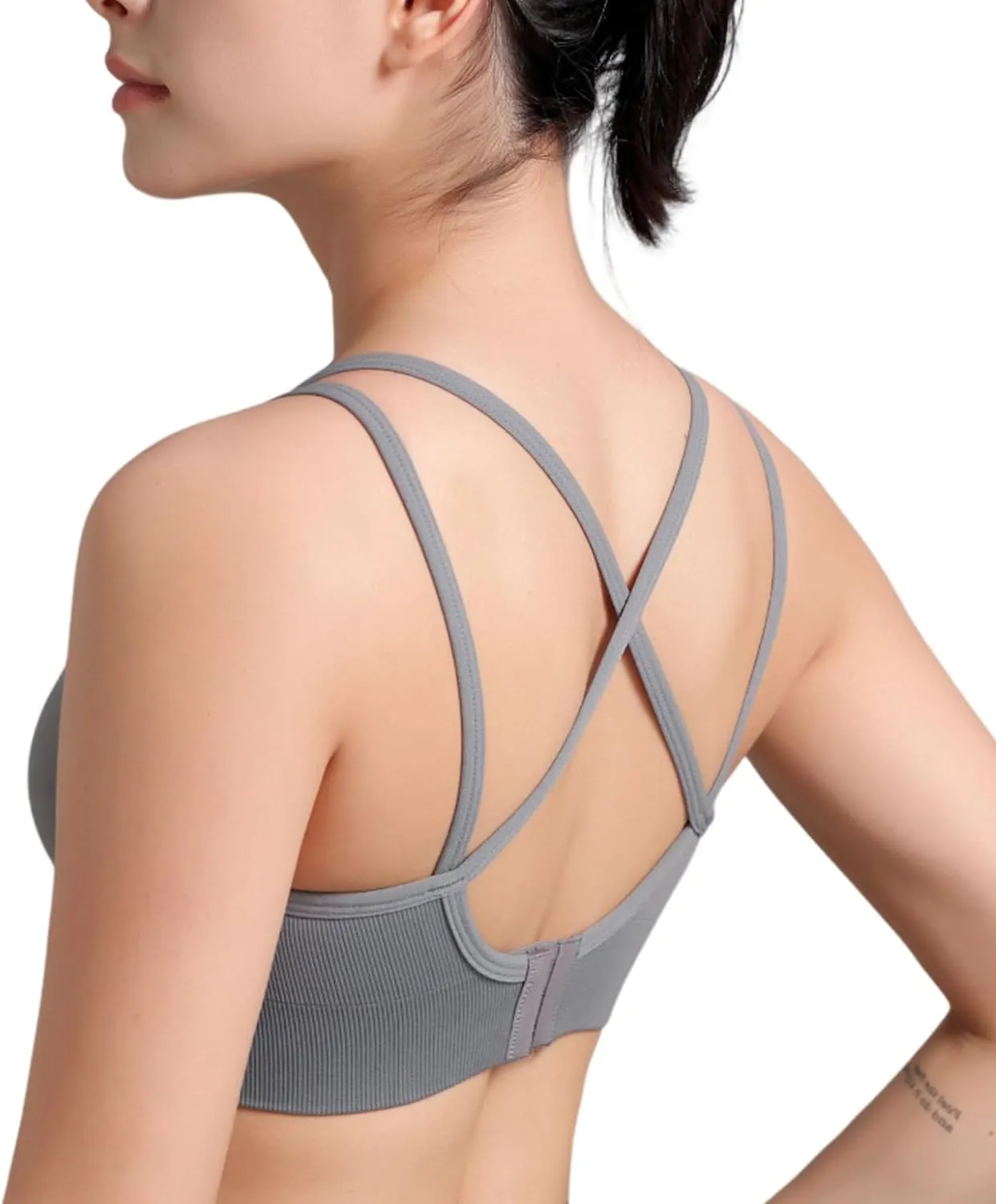 Cross Back Sports Bras for Women High Support Removable Padded Yoga Bra for Running Fitness 1