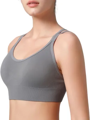 Cross Back Sports Bras for Women High Support Removable Padded Yoga Bra for Running Fitness 1