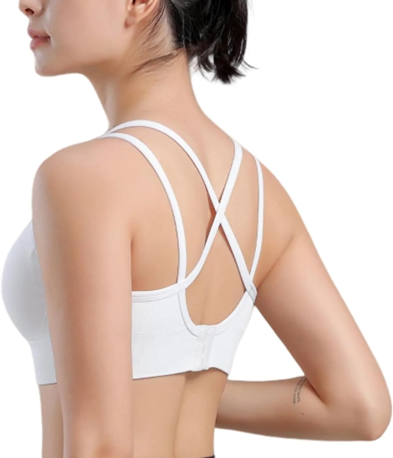 Cross Back Sports Bras for Women High Support Removable Padded Yoga Bra for Running Fitness 1