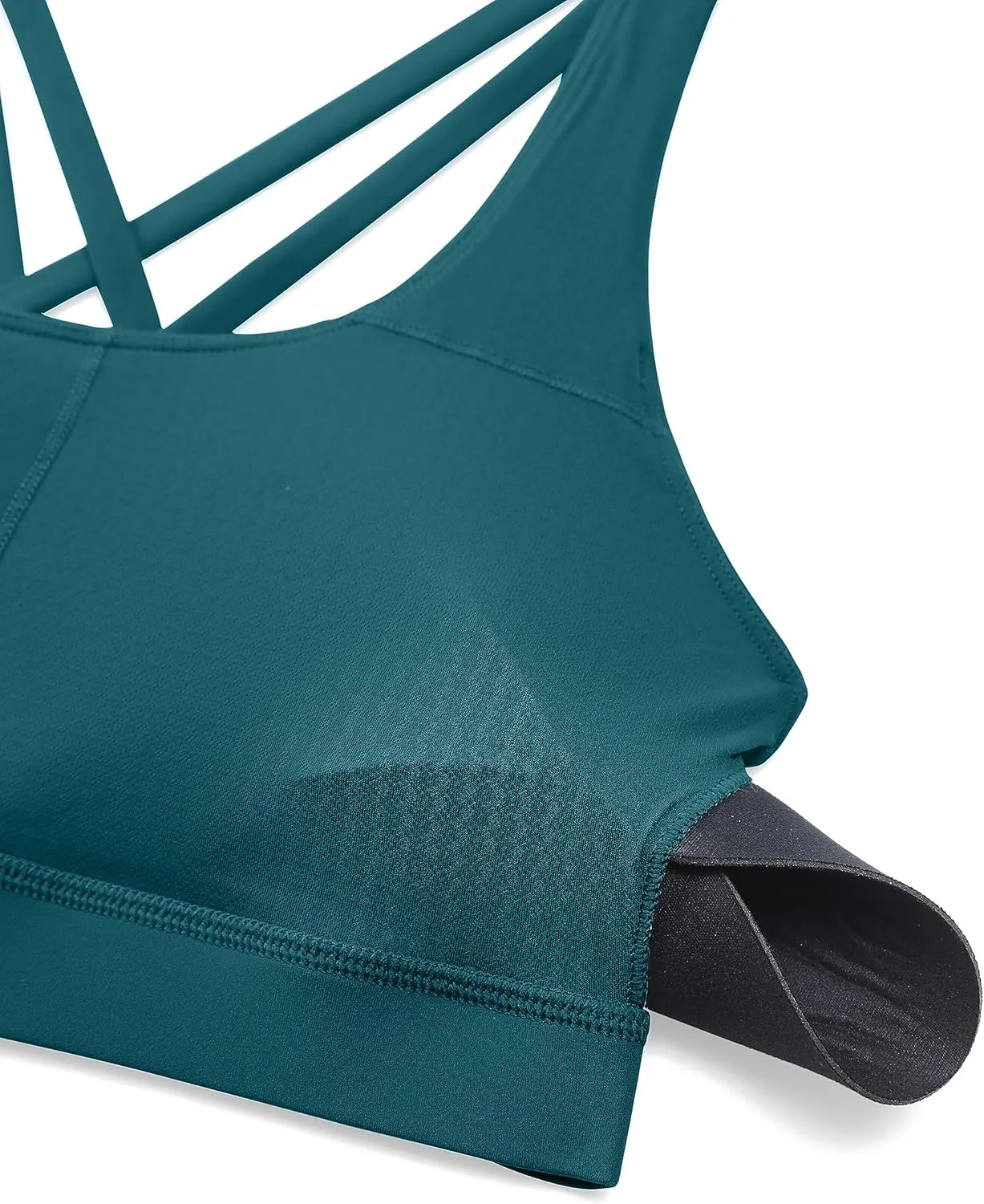 CRZ YOGA Women's Strappy Sports Bras Fitness Workout Padded Yoga Top Criss Cross Back Cami