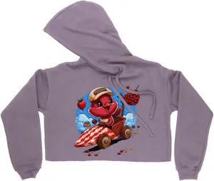 Cute Bird Women's Cropped Fleece Hoodie - Cartoon Cropped Hoodie for Women - Printed Hooded Sweatshirt