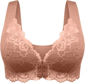 Daily Bra for Women 2025 Seamless Front Hook Loop Full Cup Bras Breathable Wire Free Stretchable Comfortable Bras