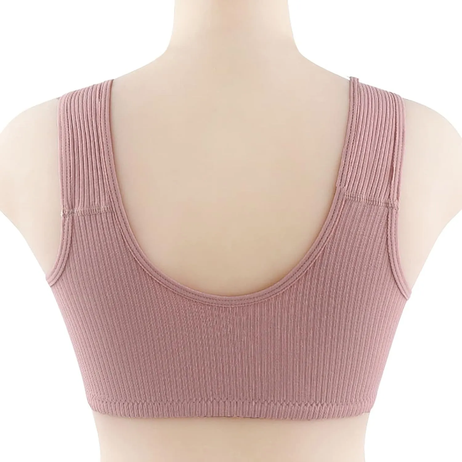 Daisy Bras for Older Women Front Closure No Underwire Supportive Bras Plus Size Push Up Bras Breathable Cotton Bras