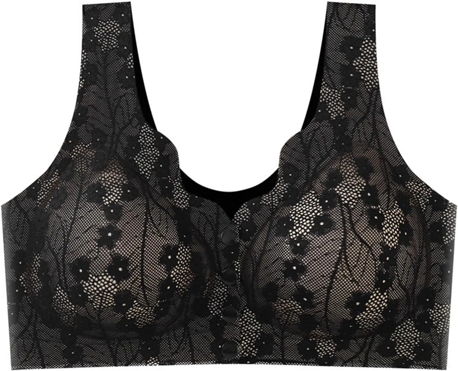 Daisy Bras for Older Women No Underwire Lace Bra Full Coverage Push Up Bra Front Closure Everyday Breathable Bras
