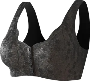 Daisy Bras for Older Women No Underwire Lace Bra Full Coverage Push Up Bra Front Closure Everyday Breathable Bras