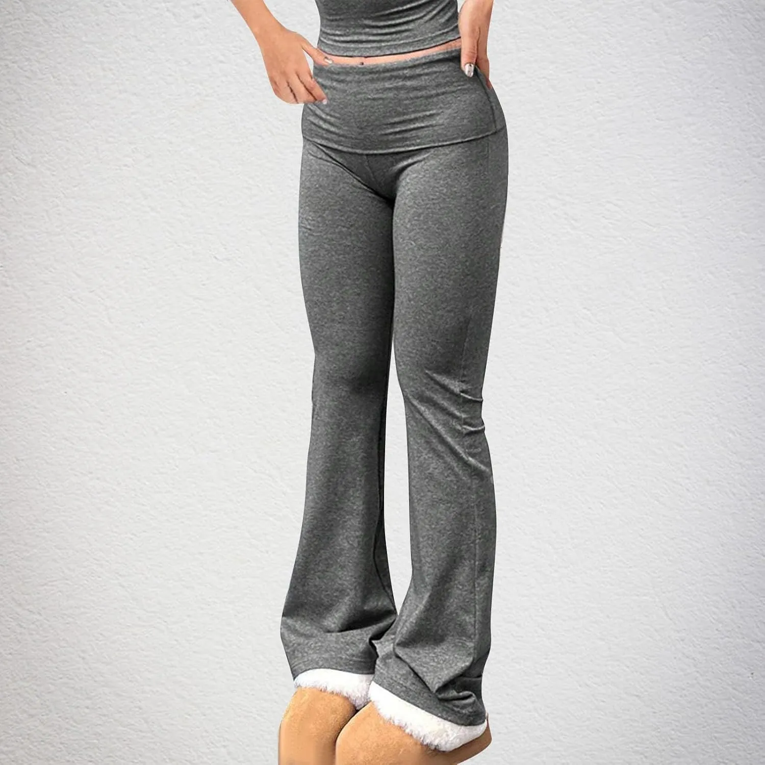 DASAYO Wide Leg Leggings for Women Stretchy High Waist Seamless Yoga Pants Tummy Control Full Length Active Workout Pants